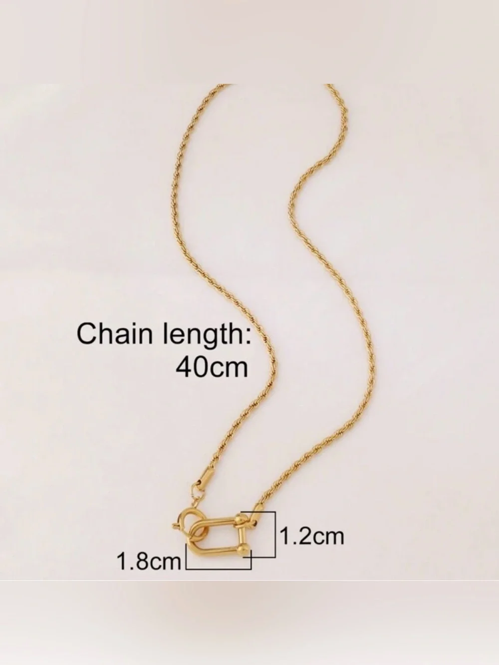 Gold Plated Stainless Steel Rope Chain Necklace with Toggle Clasp
